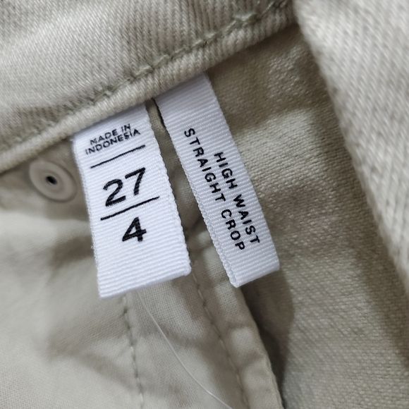 LOFT High Waist Straight Crop Jeans Denim Celestial Jade Green Boho NWT Size 4 - Picture 8 of 10